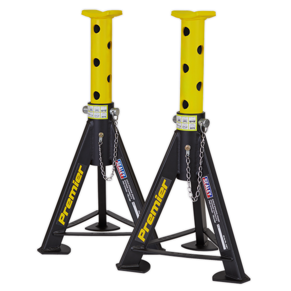 Sealey AS6Y Axle Stands (Pair) 6tonne Capacity per Stand - Yellow