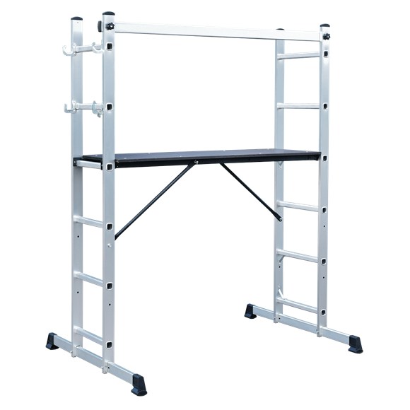Sealey ASCL2 Aluminium Scaffold Ladder 4-Way EN 131