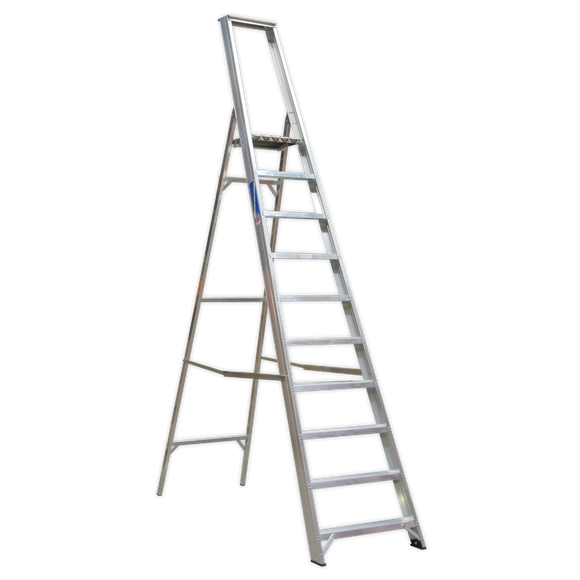 Sealey AXL10 Aluminium Step Ladder 10-Tread Industrial BS 2037/1