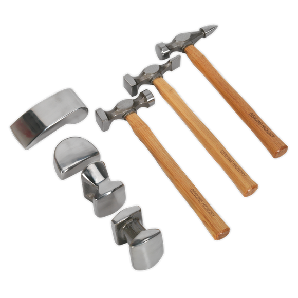 Sealey CB507 Panel Beating Set 7pc Drop-Forged Hickory Shafts