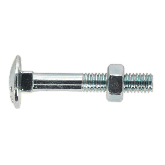 Sealey CBN640 Coach Bolt & Nut DON 603 - M6 x 40mm Zinc Pack of 100