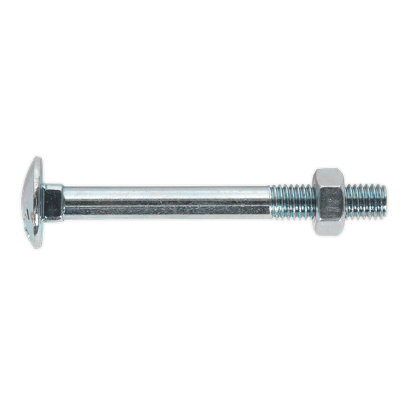 Sealey CBN875 Coach Bolt & Nut DIN 603 - M8 x 75mm Zinc Pack of 50