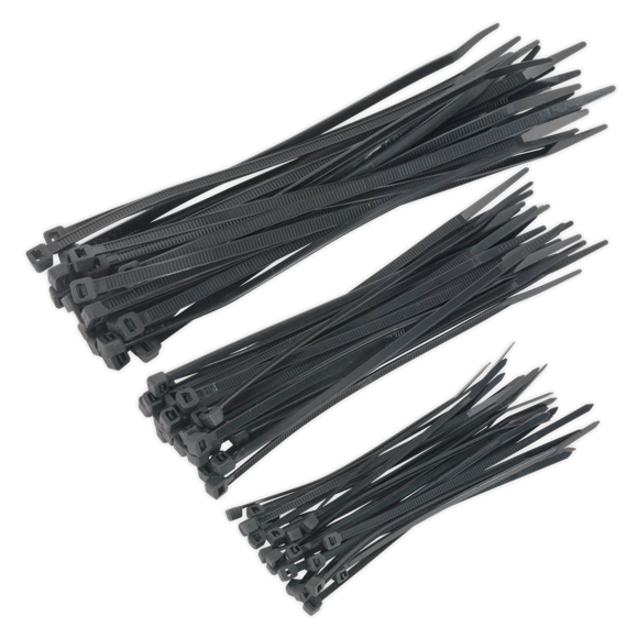 Sealey CT75B Cable Tie Assortment Black Pack of 75