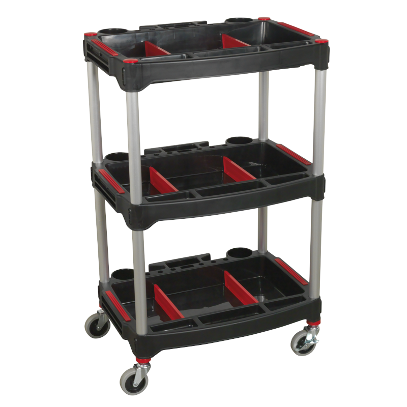 Sealey CX313 Workshop Trolley 3-Level Composite with Parts Storage