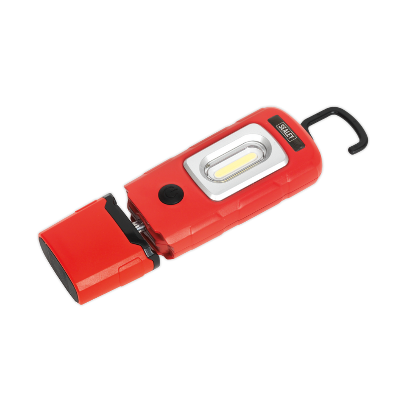 Sealey LED3601R Rechargeable 360° Inspection Light 3W COB & 1W SMD LED Red Lithium-Polymer