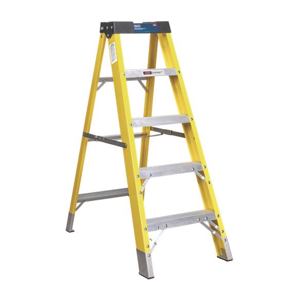 Sealey FSL5 Fibreglass Step Ladder 4-Tread EN 131