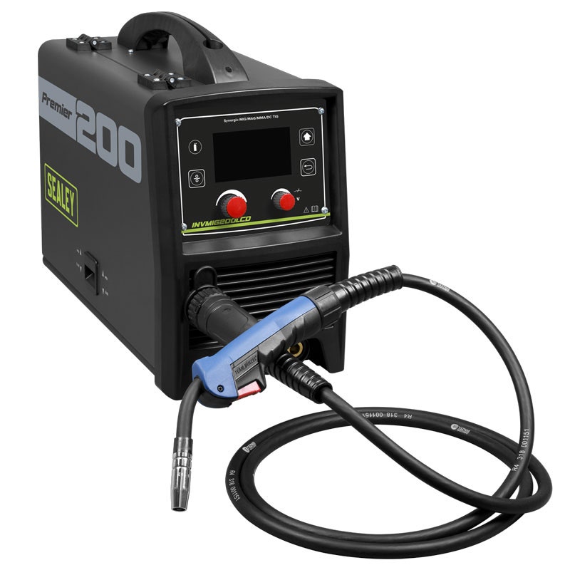 Sealey INVMIG200LCD Inverter Welder MIG, TIG & MMA 200Amp with LCD Screen