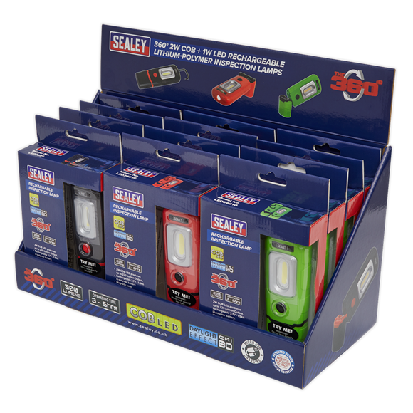 Sealey LED3601COMBO LED3601 Series Inspection Light Combination - Display Pack of 12