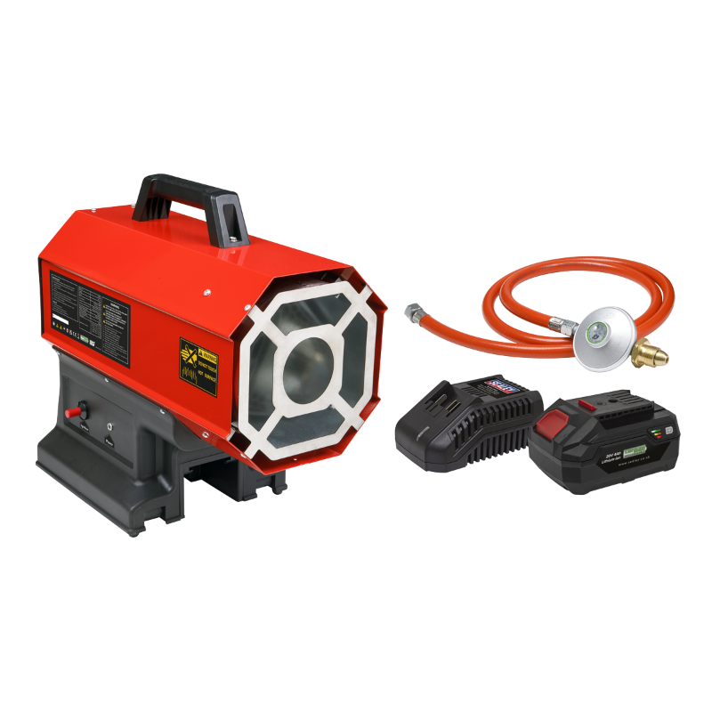 Sealey LP69CCOMBO 230V Space Warmer® Propane Heater with 20V 4Ah Kit