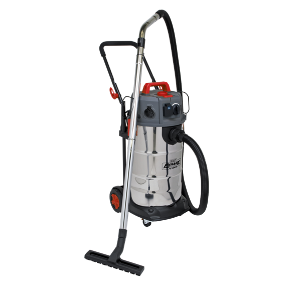 Sealey PC380M Vacuum Cleaner Industrial Dust-Free Wet/Dry 38L 1500W/230V Stainless Steel Drum M Class Filtration