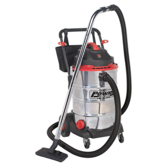 Sealey PC460 Vacuum Cleaner Wet & Dry 60L Stainless Drum 1600W/230V