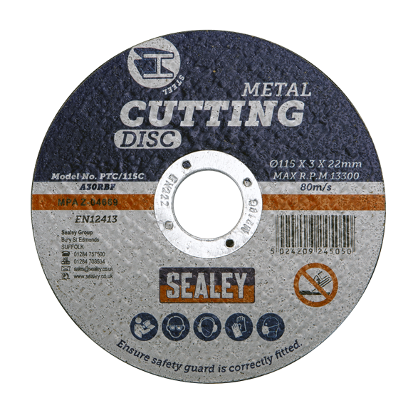Sealey PTC/115C Cutting Disc Ø115 x 3mm 22mm Bore