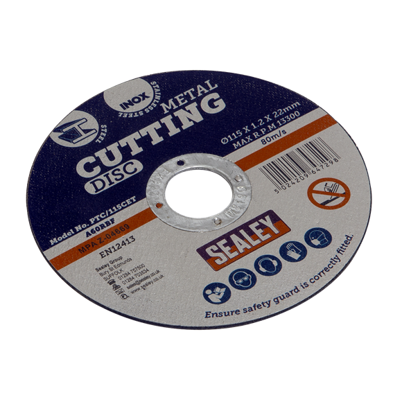 Sealey PTC/115CET Cutting Disc Ø115 x 1.2mm 22mm Bore