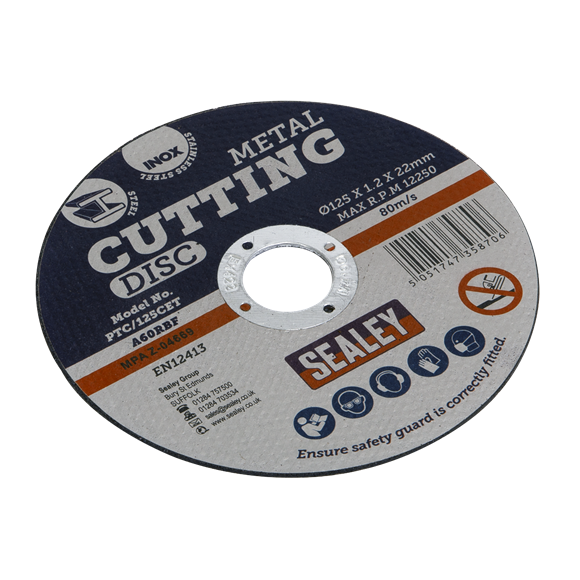 Sealey PTC/125CET Cutting Disc Ø125 x 1.2mm 22mm Bore