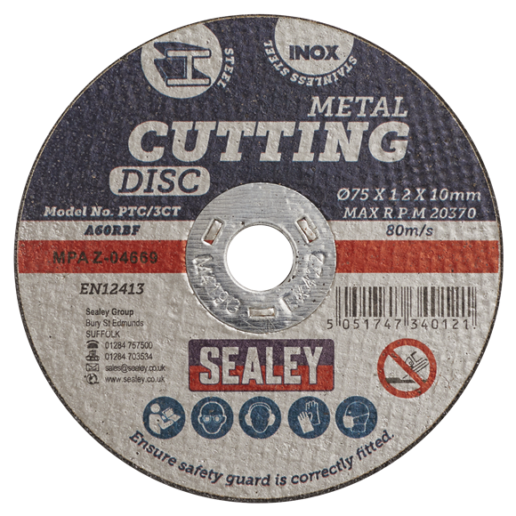 Sealey PTC/3CT Cutting Disc Ø75 x 1.2mm 10mm Bore