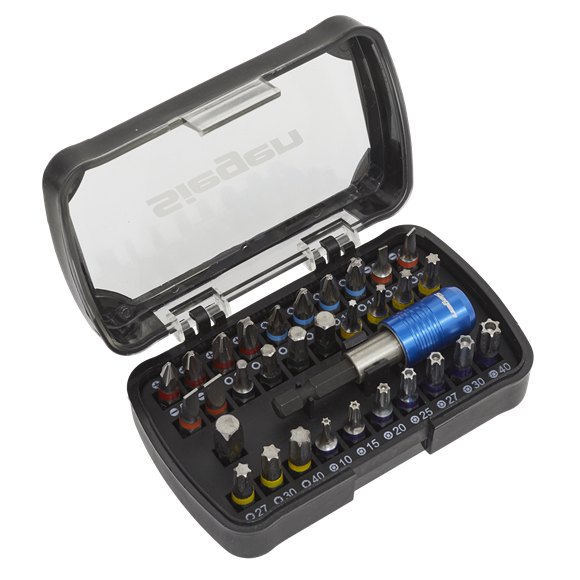 Sealey S01035 Power Tool Bit Set 32pc Colour-Coded S2
