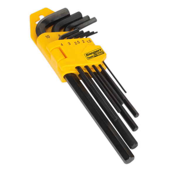 Sealey S01091 Hex Key Set 9pc Long Metric