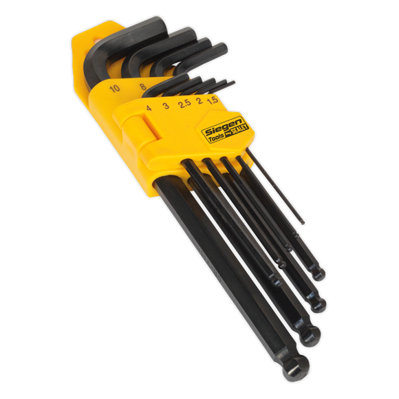 Sealey S01093 Ball-End Hex Key Set 9pc Long Metric