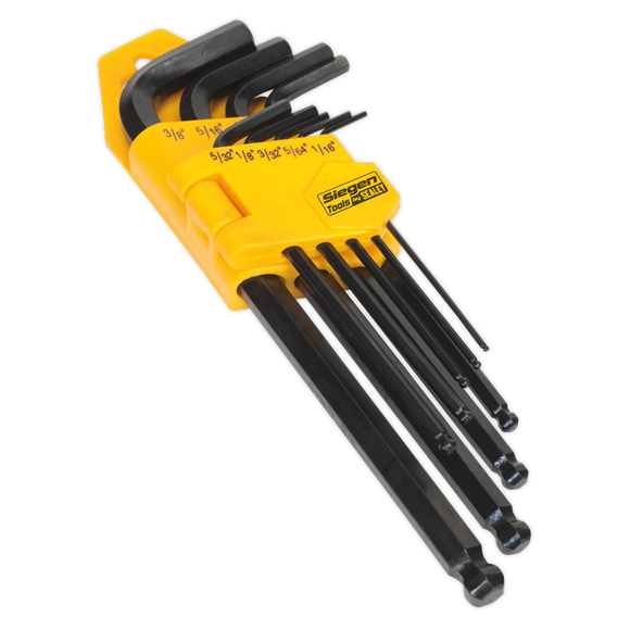 Sealey S01098 Ball-End Hex Key Set 9pc Long Imperial