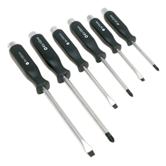 Sealey S0535 Screwdriver Set 6pc Hammer-Thru