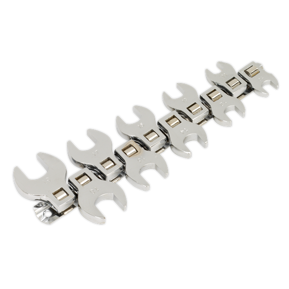 Sealey S0866 Crow's Foot Open-End Spanner Set 10pc 3/8