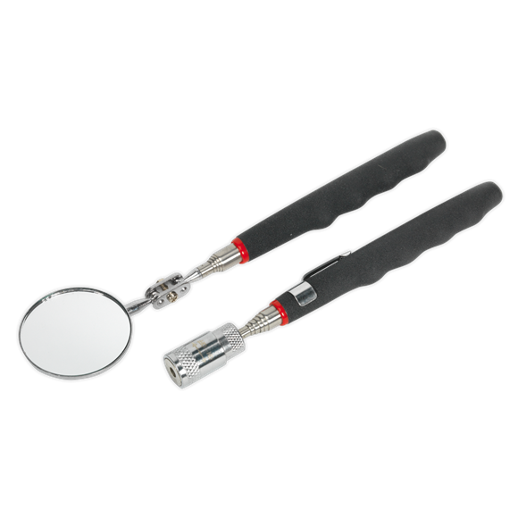 Sealey S0941 Telescopic Magnetic LED Pick-Up Tool & Inspection Mirror Set 2pc