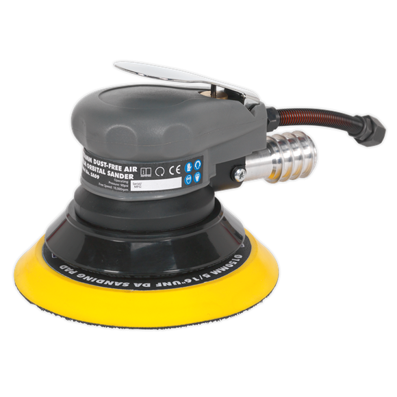 Sealey SA09 Air Palm Orbital Sander Ø150mm Dust-Free