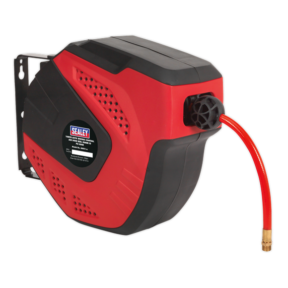 Sealey SA821 Air Hose Reel Auto-Rewind Control 10m Ø8mm ID - PU Hose