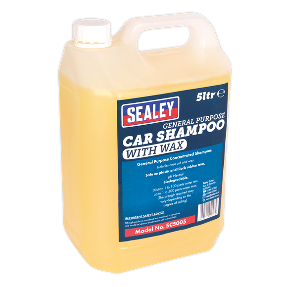 Sealey SCS005 Car Shampoo with Wax 5L