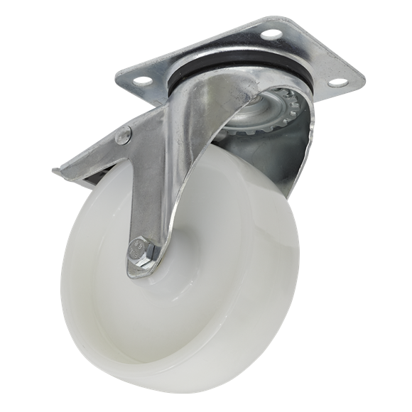 Sealey SCW4125SPL Castor Wheel Swivel Plate with Total Lock Ø125mm