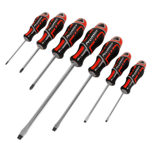 Sealey AK4321 Screwdriver Set 7pc GripMAX® - Red
