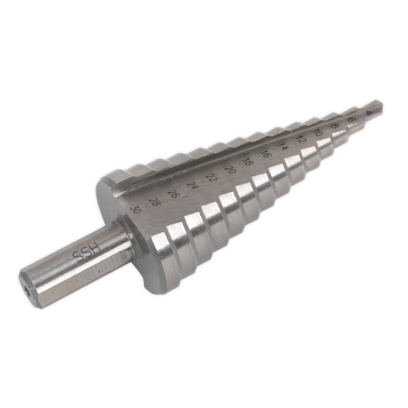 Sealey AK4745 HSS 4341 Step Drill Bit 4-30mm Double Flute
