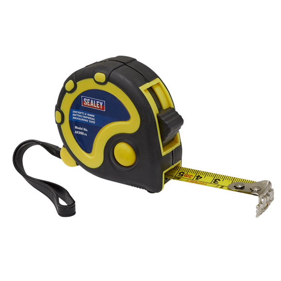 Sealey AK988 Rubber Tape Measure 3m(10ft) x 16mm - Metric/Imperial