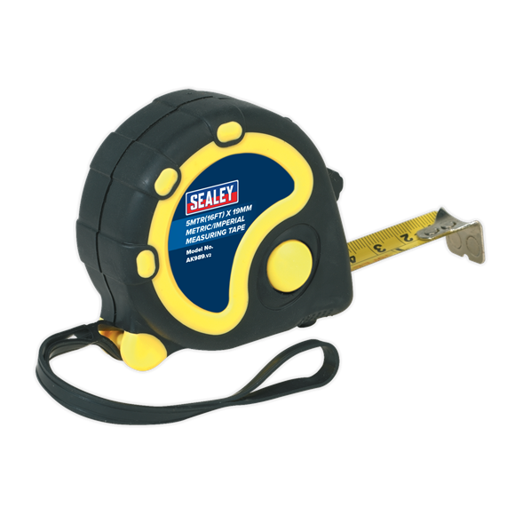 Sealey AK989 Rubber Tape Measure 5m(16ft) x 19mm - Metric/Imperial