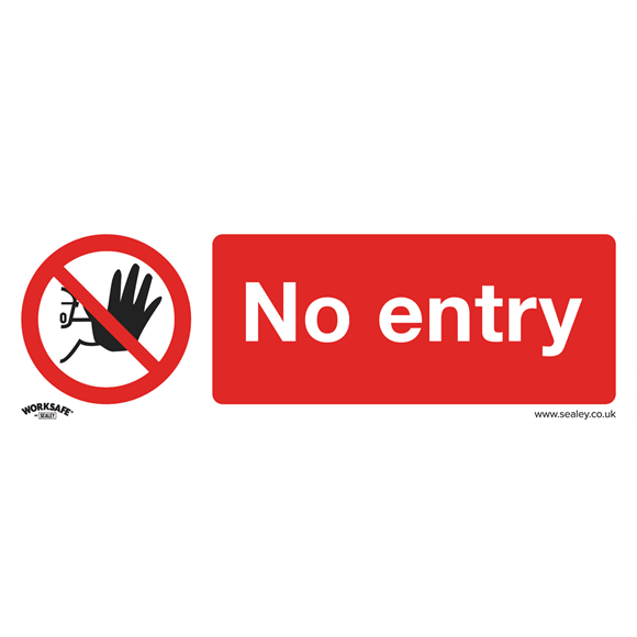 Sealey SS14V10 Prohibition Safety Sign - No Entry - Self-Adhesive Vinyl - Pack of 10