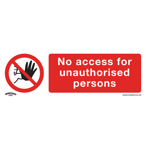 Sealey SS17P10 Prohibition Safety Sign - No Access - Rigid Plastic - Pack of 10