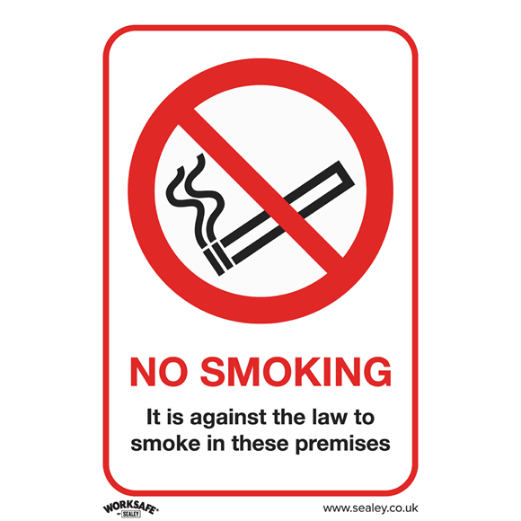 Sealey SS13P1 Prohibition Safety Sign - No Smoking - Rigid Plastic