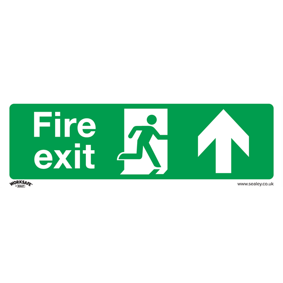 Sealey SS28V10 Safe Conditions Safety Sign - Fire Exit (Up) - Self-Adhesive Vinyl - Pack of 10