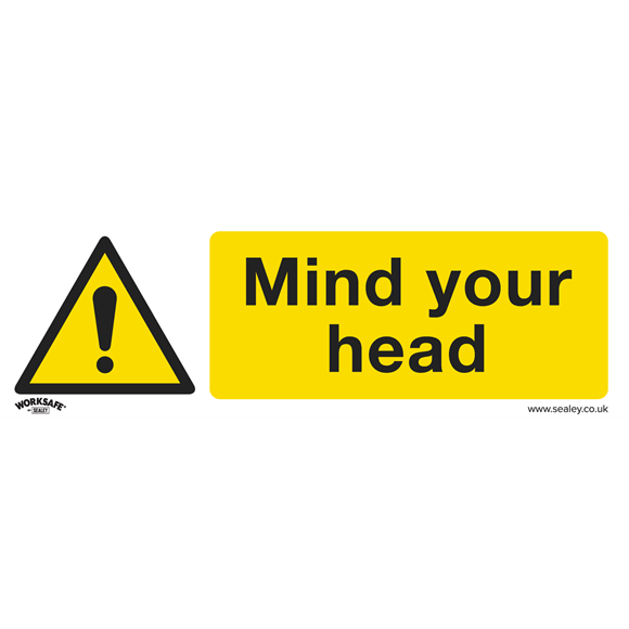 Sealey SS39P10 Warning Safety Sign - Mind Your Head - Rigid Plastic - Pack of 10