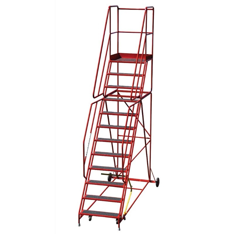 TB Davies 2019-012 12 Tread Heavy-Duty Mobile Safety Step - Punched Tread