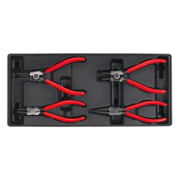 Sealey TBT03 Tool Tray with Circlip Pliers Set 4pc