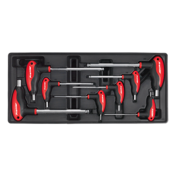 Sealey TBT06 Tool Tray with T-Handle Ball-End Hex Key Set 8pc