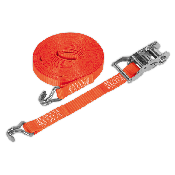 Sealey TD1510J Ratchet Tie Down 25mm x 10m Polyester Webbing 1500kg Breaking Strength