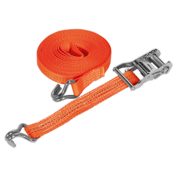 Sealey TD2008J Ratchet Tie Down 35mm x 8m Polyester Webbing 2000kg Breaking Strength