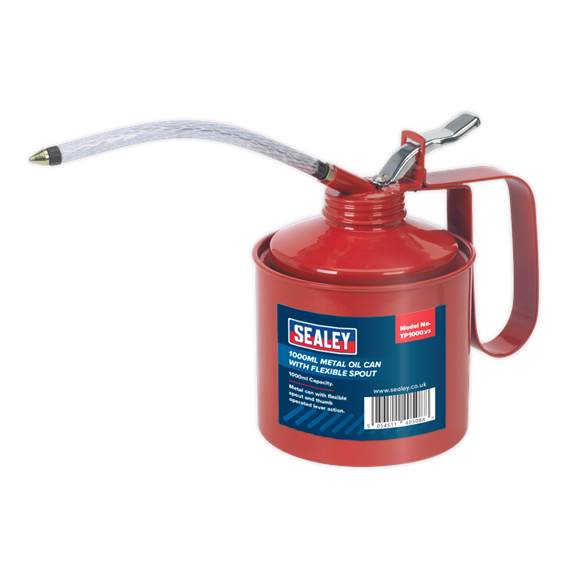 Sealey TP1000 Metal Oil Can Flexible Spout 1000ml