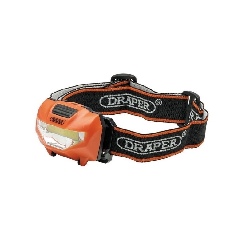 Draper 90072 3W COB LED Head Torch (3 x AAA Batteries Supplied)