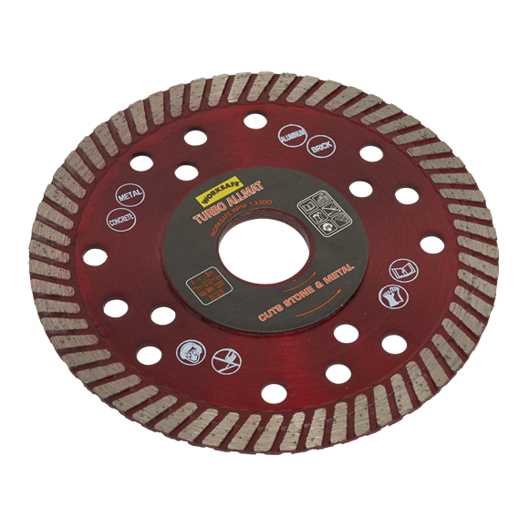 Sealey WDTA115 Turbo Allmat Diamond Blade Ø115 x Ø22mm